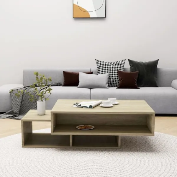 vidaXL Soffbord>Soffbord sonoma-ek 105x55x32 cm konstruerat trä