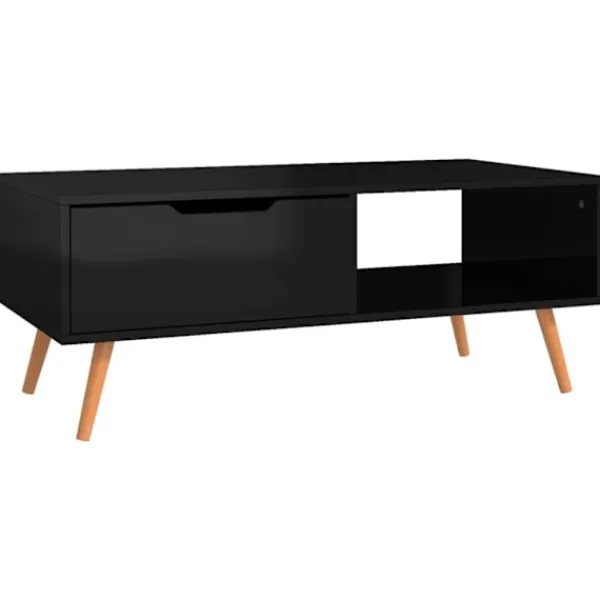 vidaXL Soffbord>Soffbord högglansig 100x49,5x43 cm spånskiva