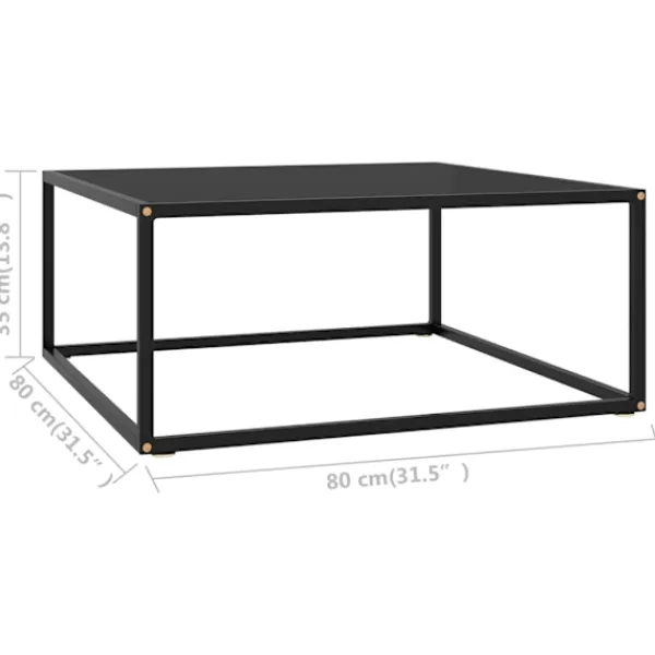 vidaXL Soffbord>Soffbord med glas 80x80x35 cm