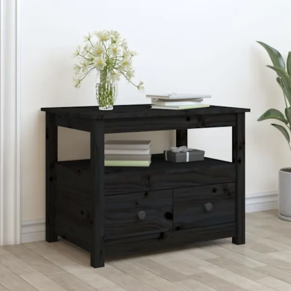 vidaXL Byråer>Soffbord 71x49x55 cm massiv furu