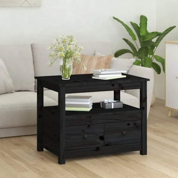 vidaXL Byråer>Soffbord 71x49x55 cm massiv furu
