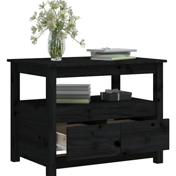 vidaXL Byråer>Soffbord 71x49x55 cm massiv furu
