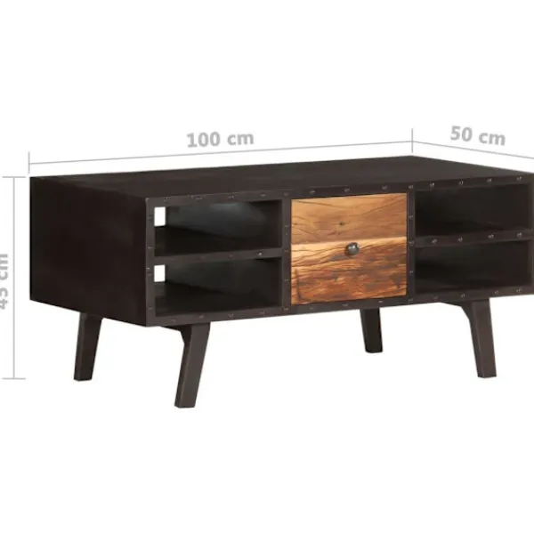 vidaXL Soffbord>Soffbord 100x50x45 cm massivt återvunnet trä