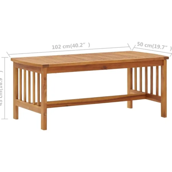 vidaXL Balkongmöbler>Soffbord 102x50x43 cm massivt akaciaträ