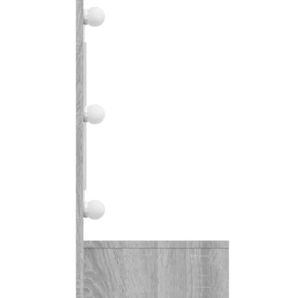 vidaXL Sminkbord>Spegelskåp med LED grå sonoma 90x31,5x62 cm Grå