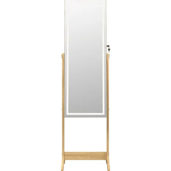 vidaXL Sminkbord>Spegelsmyckesskåp med LED-lampor fristående