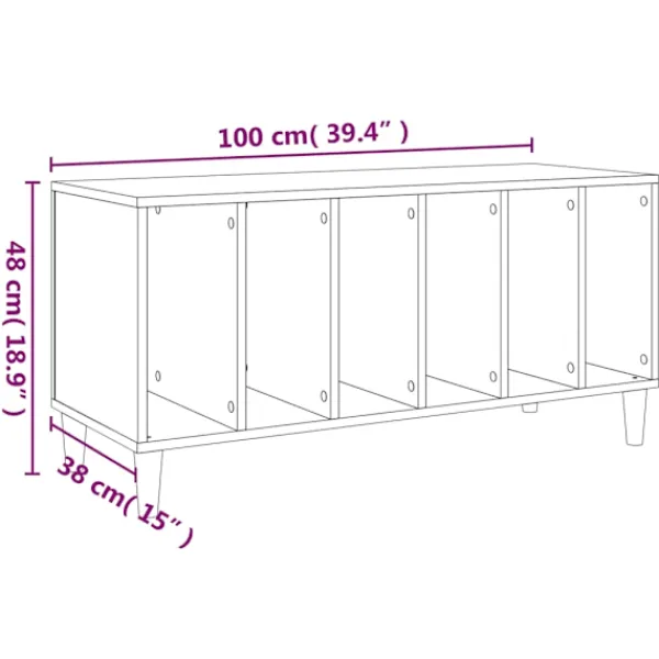 vidaXL Tv-Bänkar>Stereobänk ek 100x38x48 cm konstruerat trä