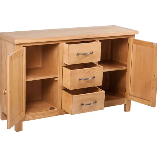 vidaXL Sideboards>Stor Skänk med 3 lådor 110 x 33,5 70 cm Ek