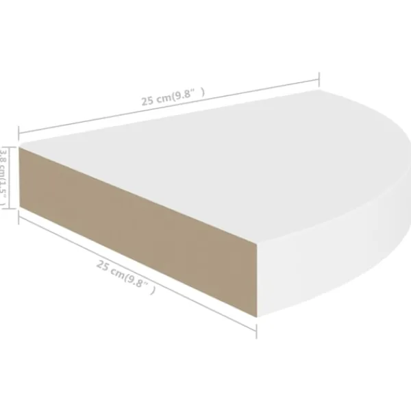 vidaXL Hyllor>Svävande hörnhylla 25x25x3,8 cm MDF