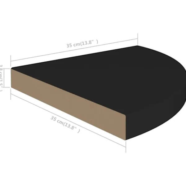 vidaXL Hyllor>Svävande hörnhyllor 4 st 35x35x3,8 cm MDF