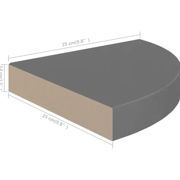 vidaXL Hyllor>Svävande hörnhyllor 4 st högglans 25x25x3,8 cm MDF