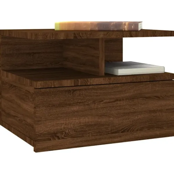 vidaXL Soffbord>Svävande sängbord brun 40x31x27 cm konstruerat trä Brun
