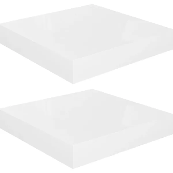 vidaXL Hyllor>Svävande vägghyllor 2 st högglans 23x23,5x3,8 cm MDF