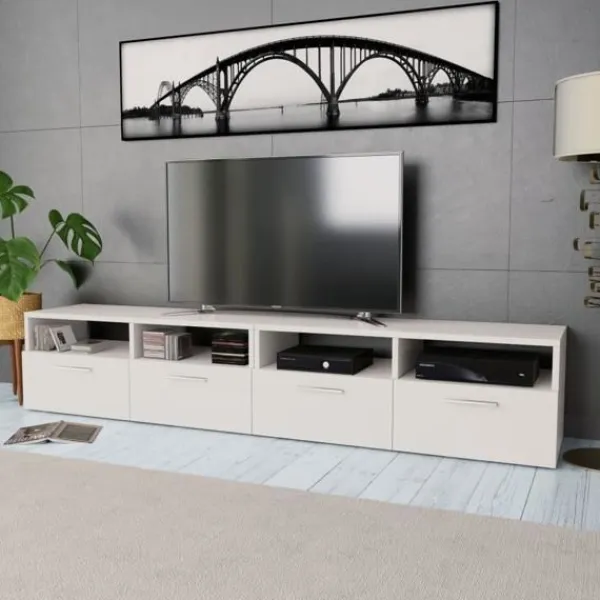 vidaXL Tv-Bänkar>TV-bänk 2 st spånskiva 95x35x36 cm