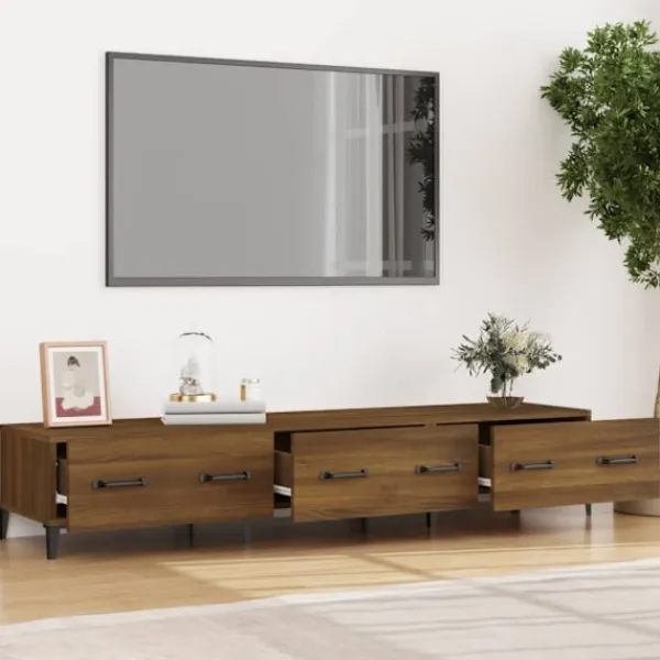 vidaXL Tv-Bänkar>Tv-bänk ek 150x34,5x30 cm konstruerat trä