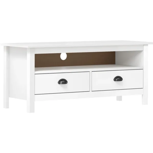 vidaXL Tv-Bänkar>TV-bänk Hill 110x40x47 cm massiv furu