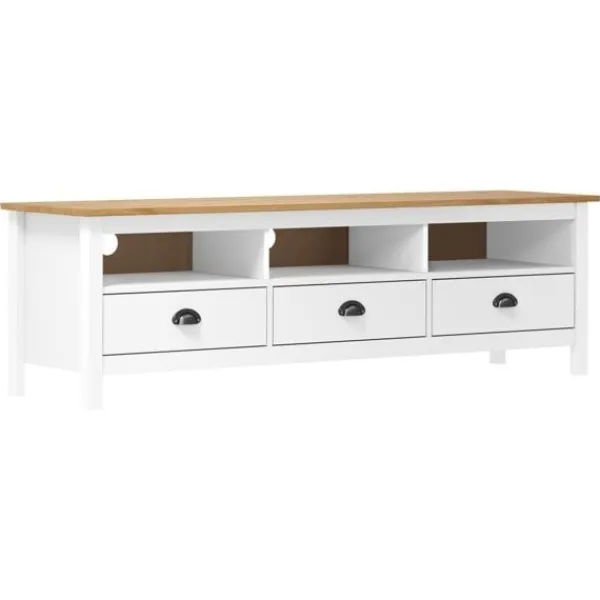 vidaXL Tv-Bänkar>TV-bänk Hill 158x40x47 cm massiv furu
