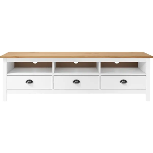 vidaXL Tv-Bänkar>TV-bänk Hill 158x40x47 cm massiv furu