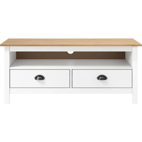 vidaXL Tv-Bänkar>TV-bänk Hill 110x40x47 cm massiv furu