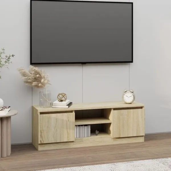 vidaXL Tv-Bänkar>TV-bänk med dörr sonoma-ek 102x30x36 cm