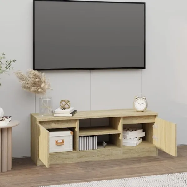 vidaXL Tv-Bänkar>TV-bänk med dörr sonoma-ek 102x30x36 cm