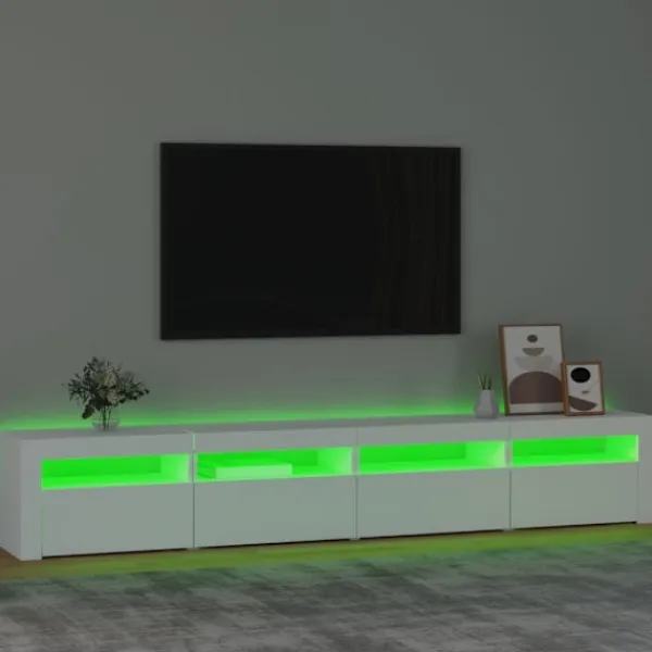 vidaXL Tv-Bänkar>Tv-bänk med LED-belysning 240x35x40 cm