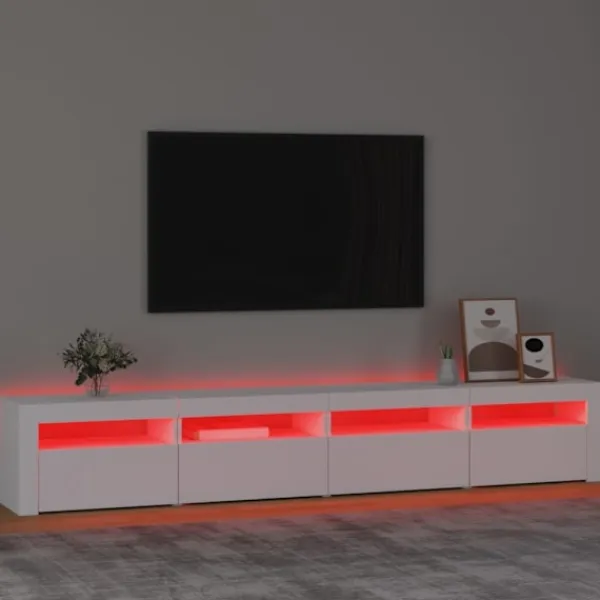 vidaXL Tv-Bänkar>Tv-bänk med LED-belysning 240x35x40 cm
