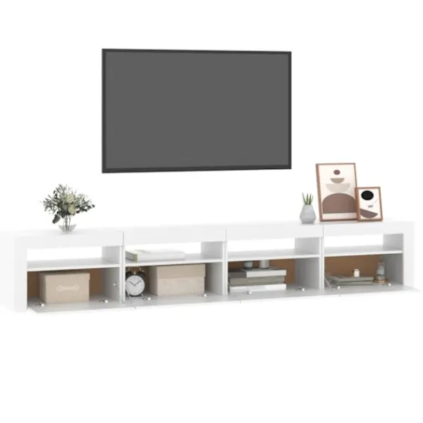vidaXL Tv-Bänkar>Tv-bänk med LED-belysning 240x35x40 cm