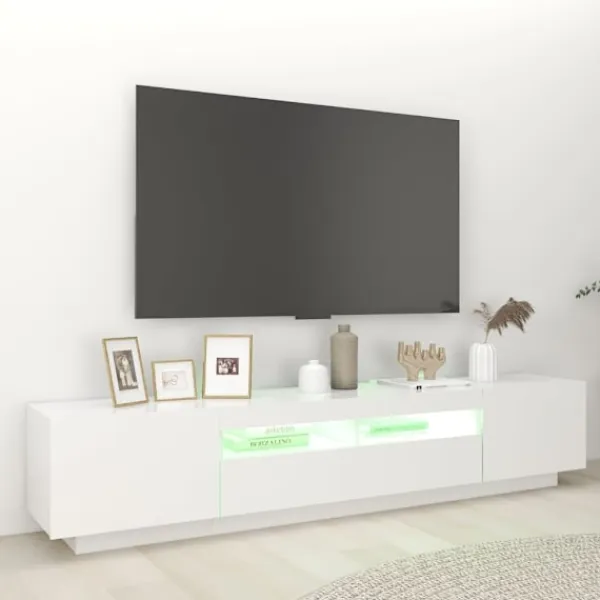 vidaXL Tv-Bänkar>TV-bänk med LED-belysning 200x35x40 cm