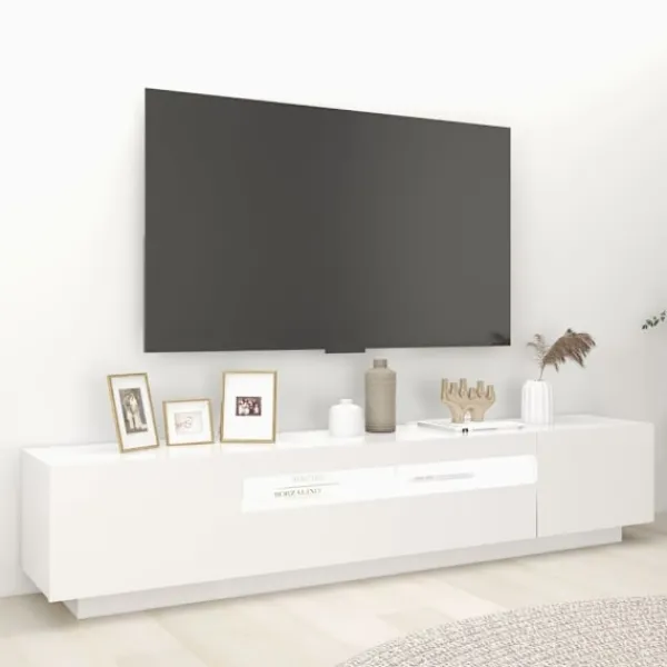 vidaXL Tv-Bänkar>TV-bänk med LED-belysning 200x35x40 cm