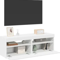 vidaXL Tv-Bänkar>TV-bänk med LED-belysning 2 delar 60x35x40 cm