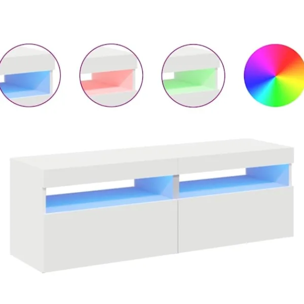 vidaXL Tv-Bänkar>TV-bänk med LED-belysning 2 delar 60x35x40 cm