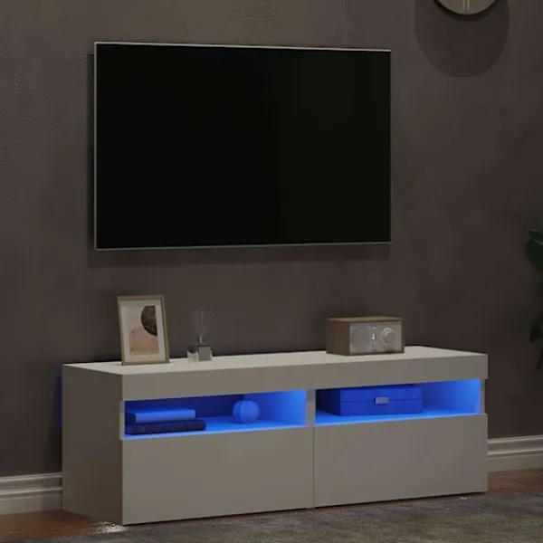 vidaXL Tv-Bänkar>TV-bänk med LED-belysning 2 delar 60x35x40 cm