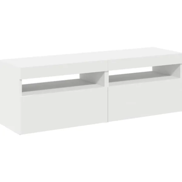 vidaXL Tv-Bänkar>TV-bänk med LED-belysning 2 delar 60x35x40 cm