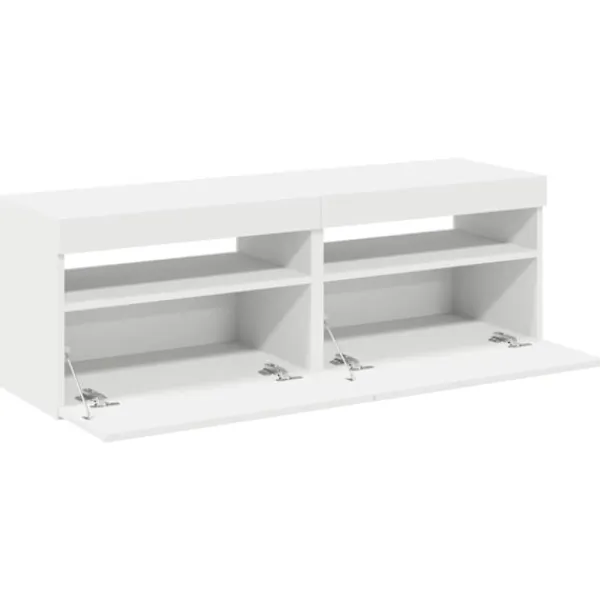 vidaXL Tv-Bänkar>TV-bänk med LED-belysning 2 delar 60x35x40 cm