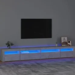 vidaXL Tv-Bänkar>Tv-bänk med LED-belysning betong 270x35x40 cm