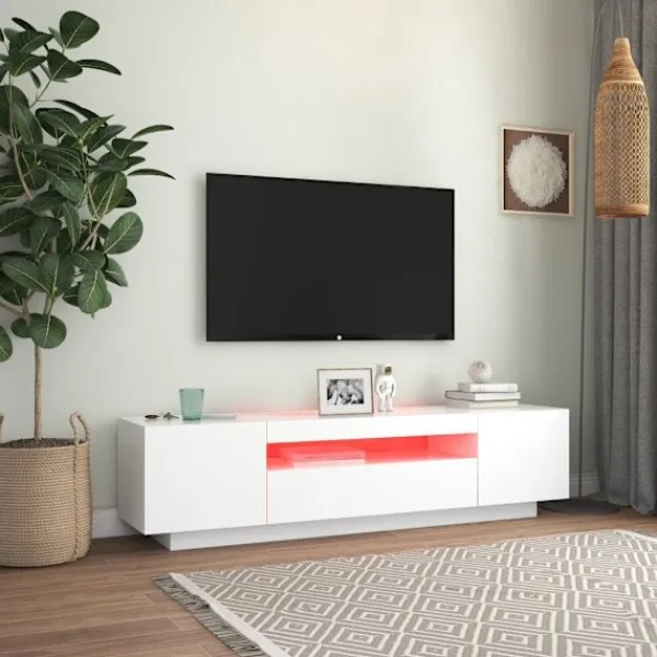 vidaXL Tv-Bänkar>TV-bänk med LED-belysning 160x35x40 cm