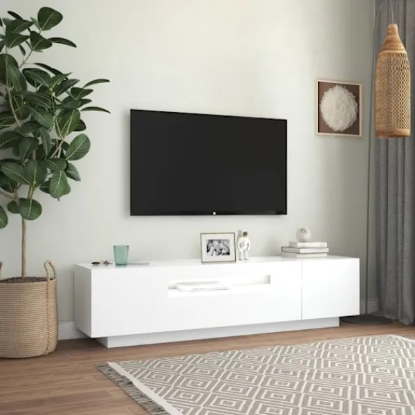 vidaXL Tv-Bänkar>TV-bänk med LED-belysning 160x35x40 cm