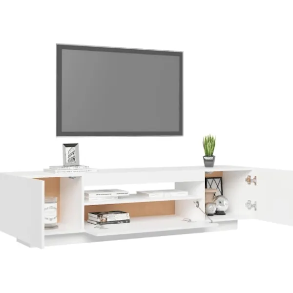 vidaXL Tv-Bänkar>TV-bänk med LED-belysning 160x35x40 cm