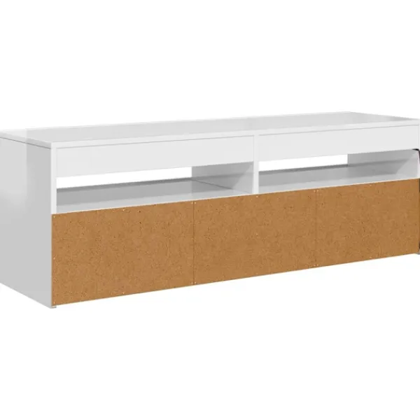 vidaXL Tv-Bänkar>TV-bänk med LED-belysning högglans 120x35x40 cm