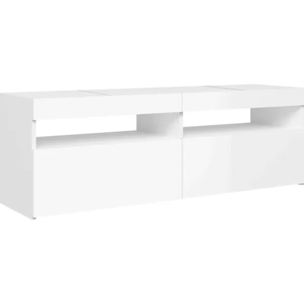 vidaXL Tv-Bänkar>TV-bänk med LED-belysning högglans 120x35x40 cm