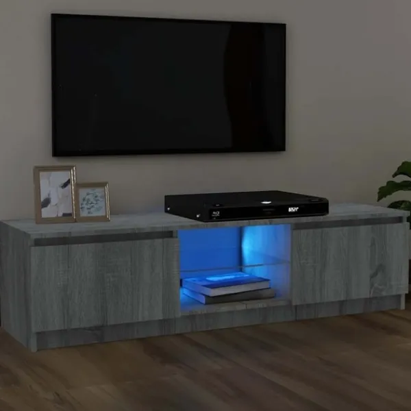 vidaXL Tv-Bänkar>TV-bänk med LED-belysning sonoma 120x30x36 cm