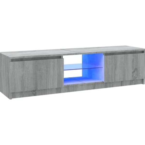 vidaXL Tv-Bänkar>TV-bänk med LED-belysning sonoma 120x30x36 cm
