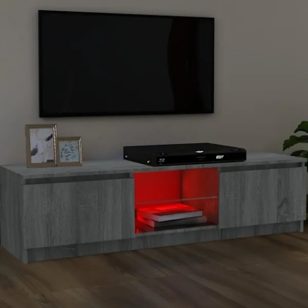 vidaXL Tv-Bänkar>TV-bänk med LED-belysning sonoma 120x30x36 cm