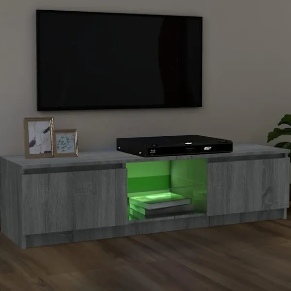 vidaXL Tv-Bänkar>TV-bänk med LED-belysning sonoma 120x30x36 cm