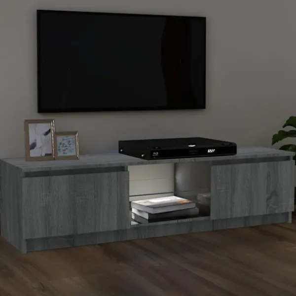 vidaXL Tv-Bänkar>TV-bänk med LED-belysning sonoma 120x30x36 cm