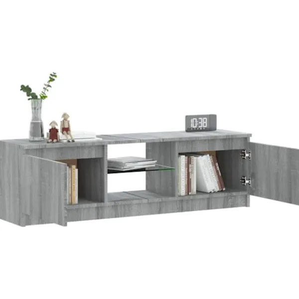vidaXL Tv-Bänkar>TV-bänk med LED-belysning sonoma 120x30x36 cm