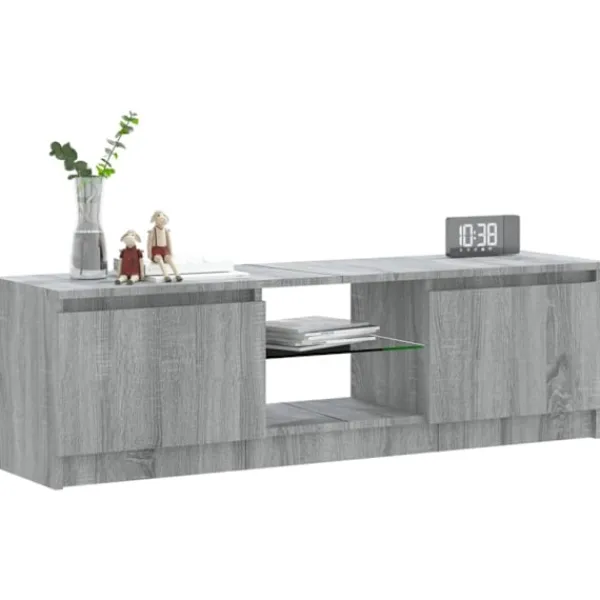 vidaXL Tv-Bänkar>TV-bänk med LED-belysning sonoma 120x30x36 cm