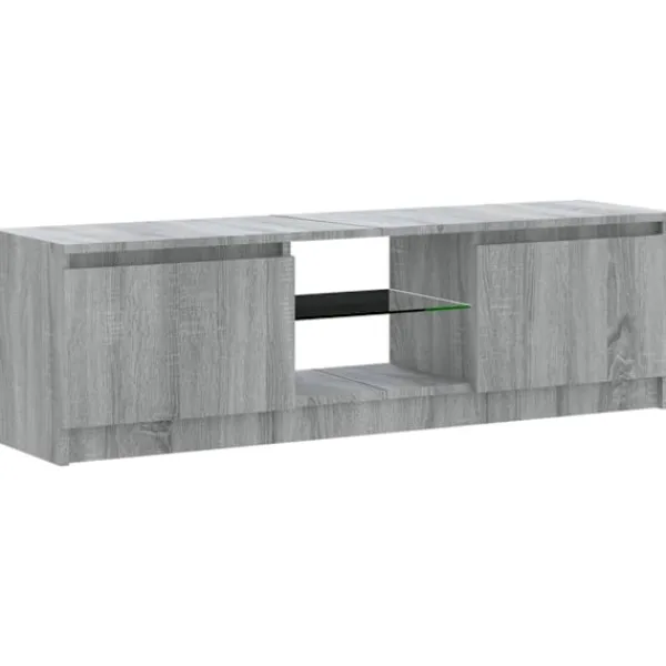 vidaXL Tv-Bänkar>TV-bänk med LED-belysning sonoma 120x30x36 cm