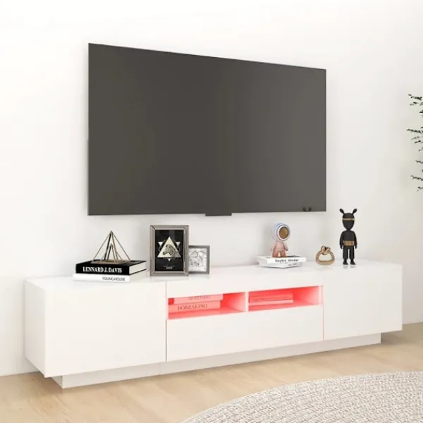 vidaXL Tv-Bänkar>TV-bänk med LED-belysning 180x35x40 cm